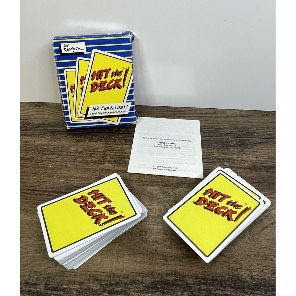 Vintage Hit The Deck Card Game Fundex 1987 Complete With Instructions